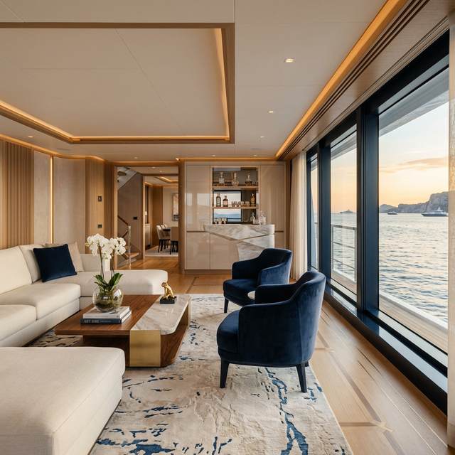 Luxury yacht interior